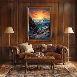 Breathtaking Sunset Mountain Landscape National Park Poster
