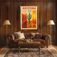 Sonoran Desert Saguaro Cactus Travel Poster