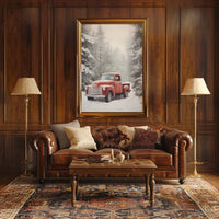 Vintage Winter Truck Vintage Poster