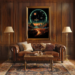 Futuristic Cosmic Landscape Poster