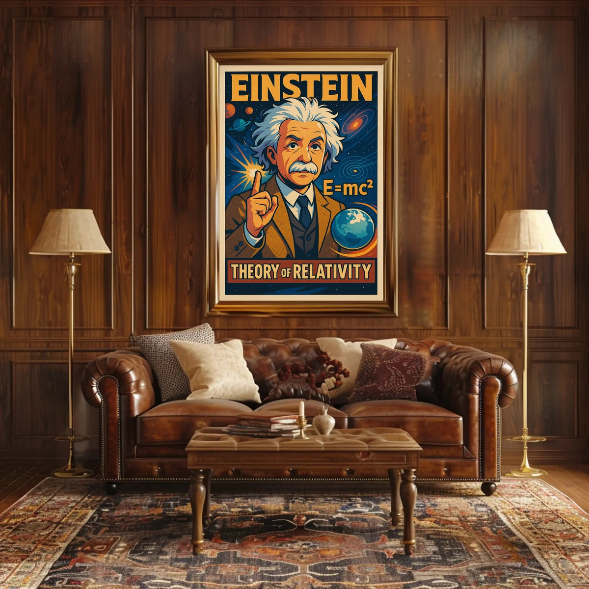Einstein Relativity Scenic Vintage Curious Poster