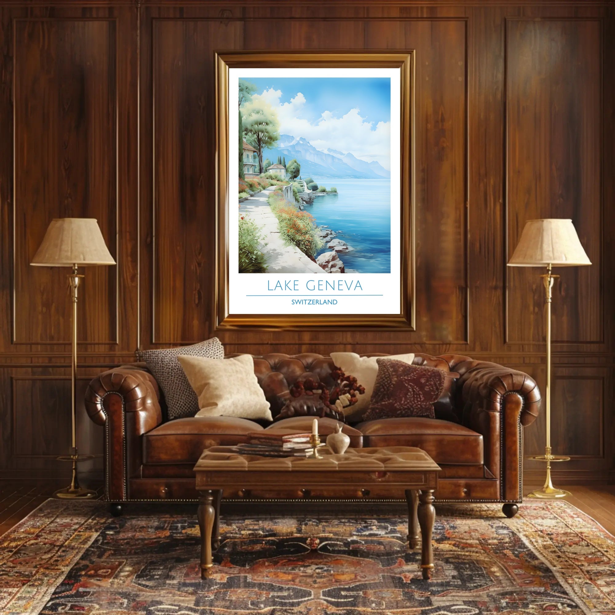 Tranquil Beauty of Lake Geneva Poster