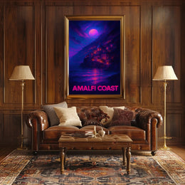 Amalfi Coast Enchanting Nightscape Poster