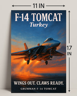 F-14 Tomcat Wings Out, Claws Ready Poster PosterGoat