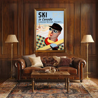 Vintage Canadian Skiing Travel Advertisement Poster PosterGoat