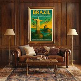 Brazil Cultural and Natural Culture Nature Landmarks Poster
