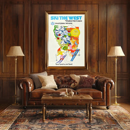 Ski The West United Air Lines Poster