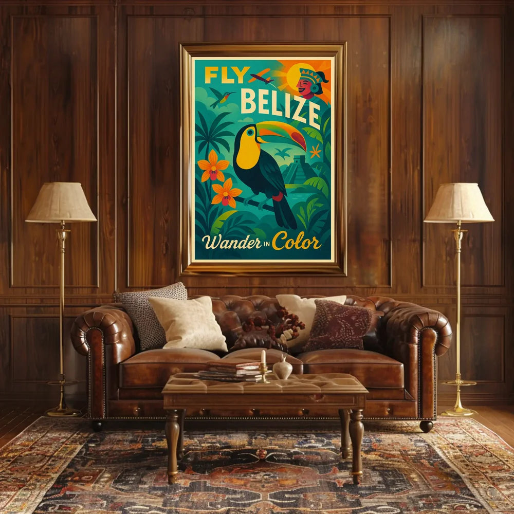 Travel Belize Vintage Adventure with Tropical Flair Travel Poster PosterGoat