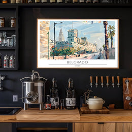 Scenic Illustration of Belgrade Poster PosterGoat