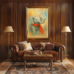 Winter Elephant Delight Poster