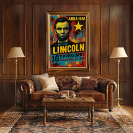 Abraham Lincoln 16th President of the United States Graffiti Pop Art Poster
