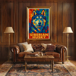 Siberian Husky Mosaic Art Poster