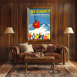 Zweisimmen Gondelbahn Rinderberg Poster