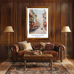 San Francisco Chinatown Vibrant Scene Travel Poster PosterGoat