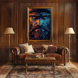 Rugged Duality: Fiery Orange and Cool Blue Poster PosterGoat