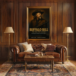 Buffalo Bill Vintage Art Poster: Cultural or Heritage Poster