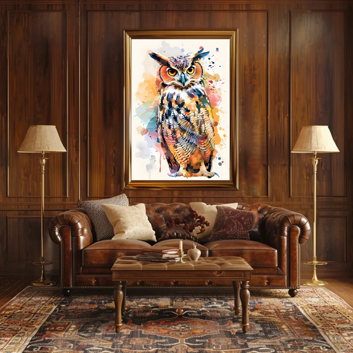Vibrant Owl Art Poster