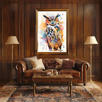 Vibrant Owl Art Poster