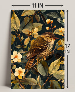 Richly Illustrated Vintage Bird Nature Art Animal Poster