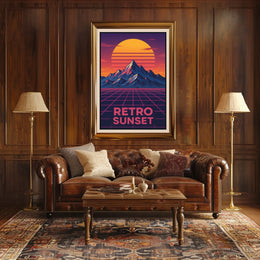 Retro Sunset Retro-Futuristic Pop Culture Poster