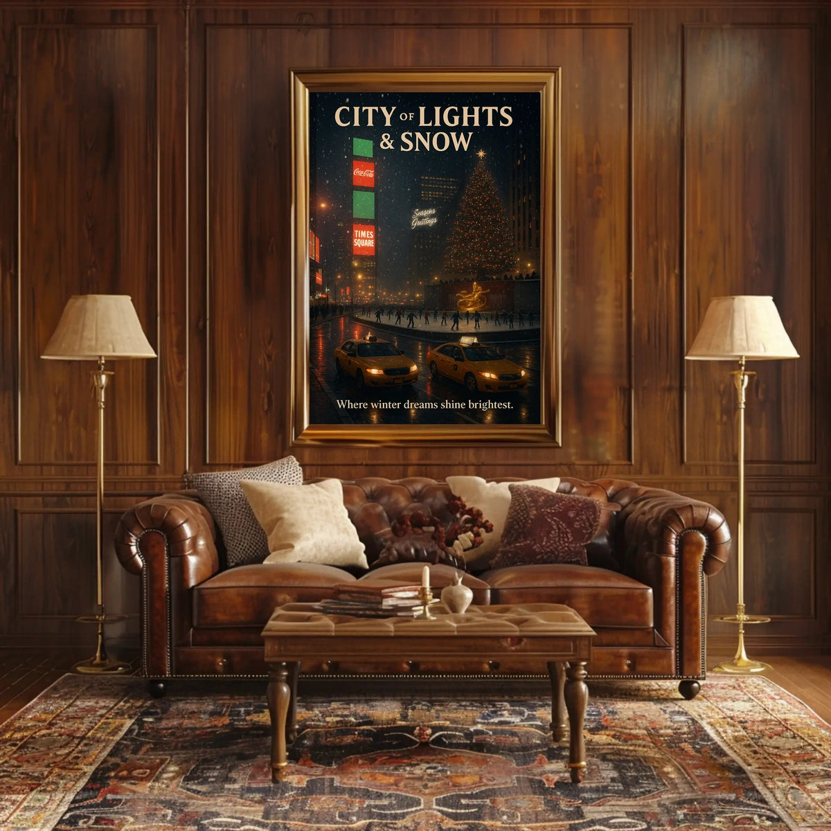 City Of Lights Snow Poster