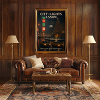 City Of Lights Snow Poster
