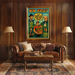 New Jersey Heritage Vintage Americana Cultural or Heritage Poster PosterGoat