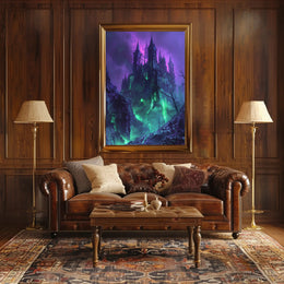 Mysterious Cliff with Solitary Raven Poster Art PosterGoat