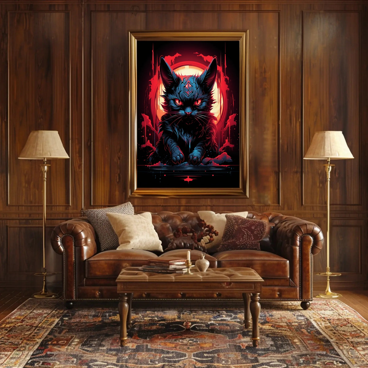 Mystical Cat Poster: Surreal Fantasy Art Print