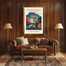 Edinburgh Cityscape Wall Art: Travel Poster