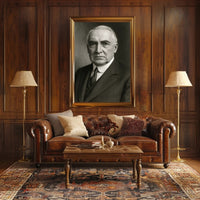 Formal Black and White Portrait: Historical or Presidential Poster