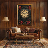 Ornate Vintage Clock Art Print - Cultural Heritage Poster