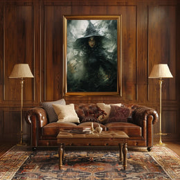 Enigmatic Witch In The Shadows Poster