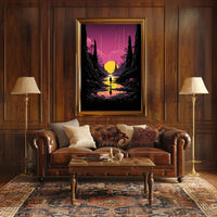 Surreal Dreamscape Reflective Horizon Fantasy Art Poster