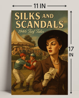 Silks and Scandals: 1946 Turf Tales Sports Poster