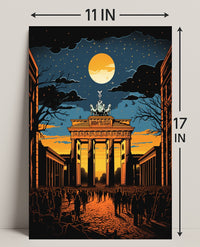 Moonlit Brandenburg Gate Poster
