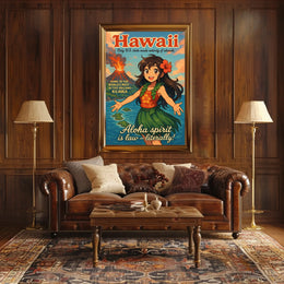 Hawaiian Paradise Anime Poster: Vibrant Island Adventure