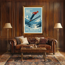 International Ski Championships at St. Moritz Poster