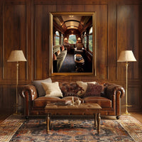 Vintage Train Compartment Retreat Poster