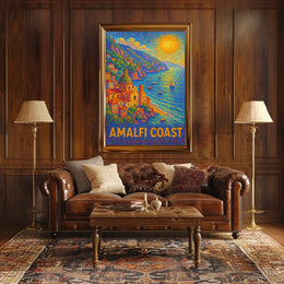 Amalfi Coast Poster Wall Art for Coastal Home Decor