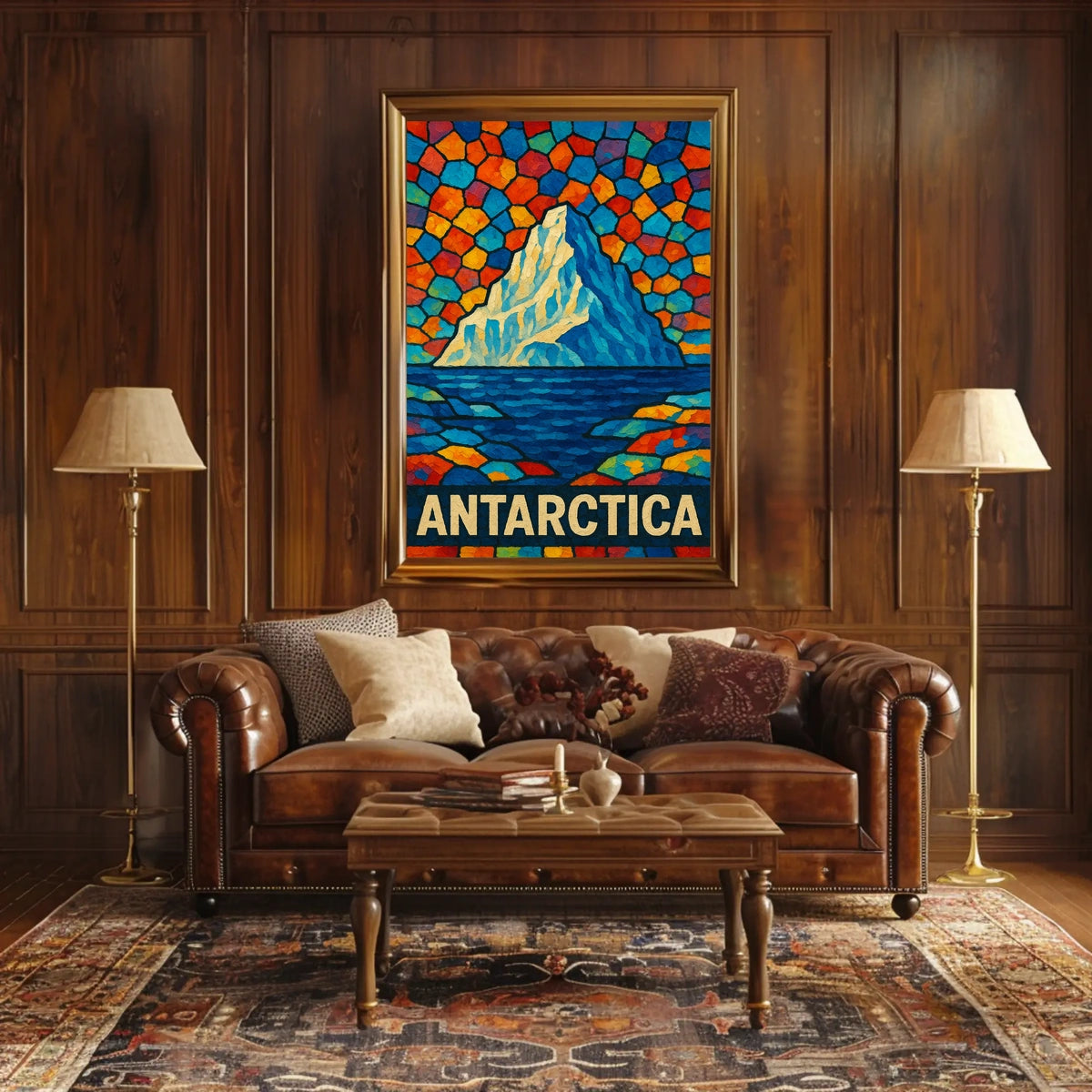 Antarctica A Vibrant Mosaic Poster