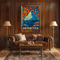 Antarctica A Vibrant Mosaic Poster