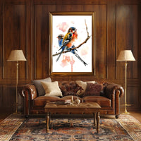 Vibrant Birds on a Branch Poster