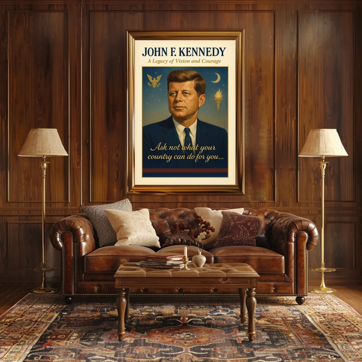 John F. Kennedy Vintage Patriotic Poster Art