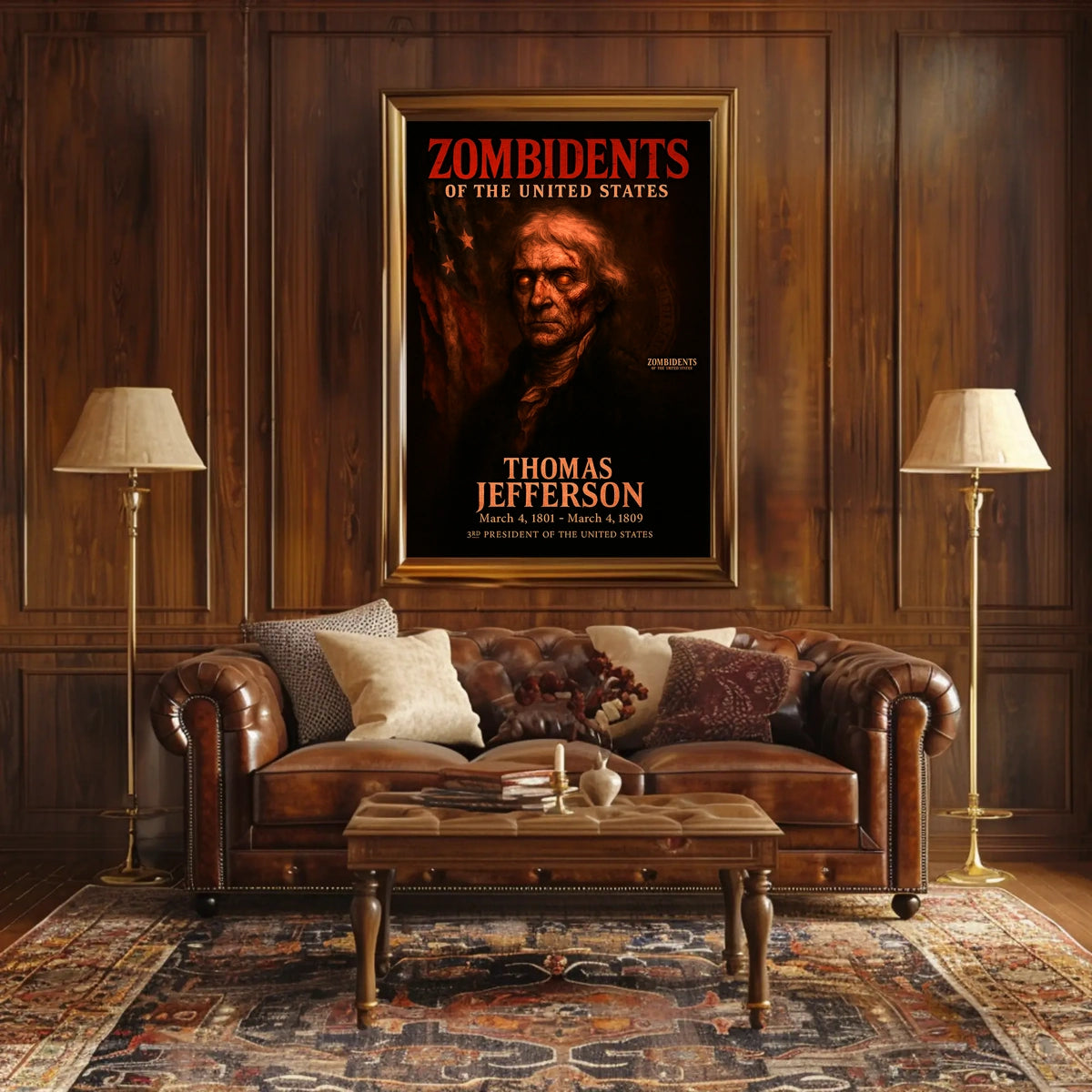 Thomas Jefferson 3rd President of the United States Zombidents Poster Series