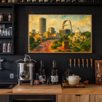 Urban Landscape with Monument Poster