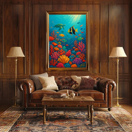 Marine Life Underwater Scene Fish Poster