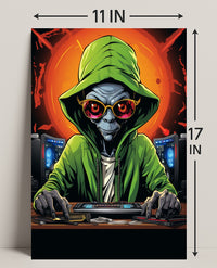 Alien Hacker In Action Poster