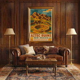 Aztec Ruins New Mexico Vintage Wanderlust Poster
