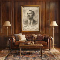 Barack Obama 44th President Sketch Poster Art Print PosterGoat